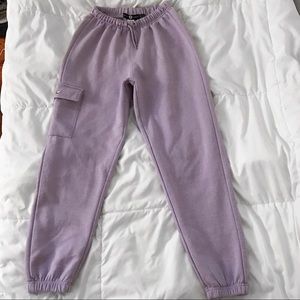 Dolls Kill Lilac Cargo Jogger Sweatpants